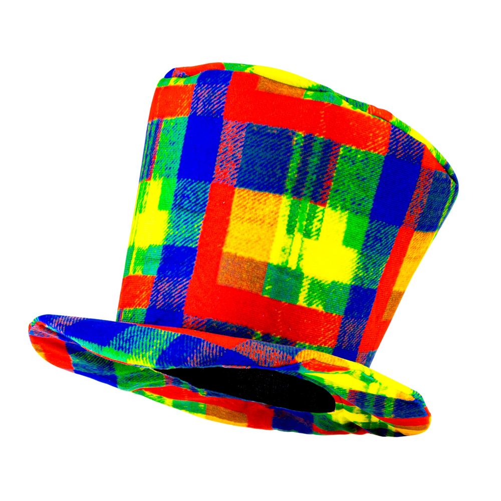 CILINDRO PAGLIACCIO CLOWN CAPPELLO ACCESSORI ABITO VESTITO CARNEVALE - 48627
