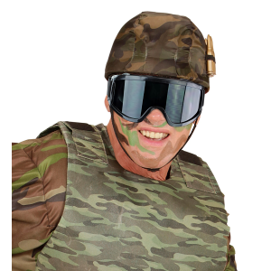 OCCHIALI TATTICI MASCHERINA MILITARE ACCESSORIO PER TRAVESTIMENTI COSTUMI CARNEVALE DA BAMBINO - 02438
