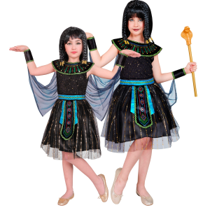 VESTITO CARNEVALE REGINA EGIZIANA COSTUME TRAVENSTIMENTO BAMBINA - 0838