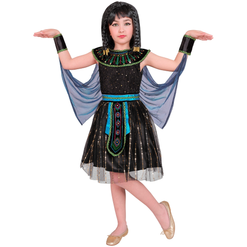 VESTITO CARNEVALE REGINA EGIZIANA COSTUME TRAVENSTIMENTO BAMBINA - 0838