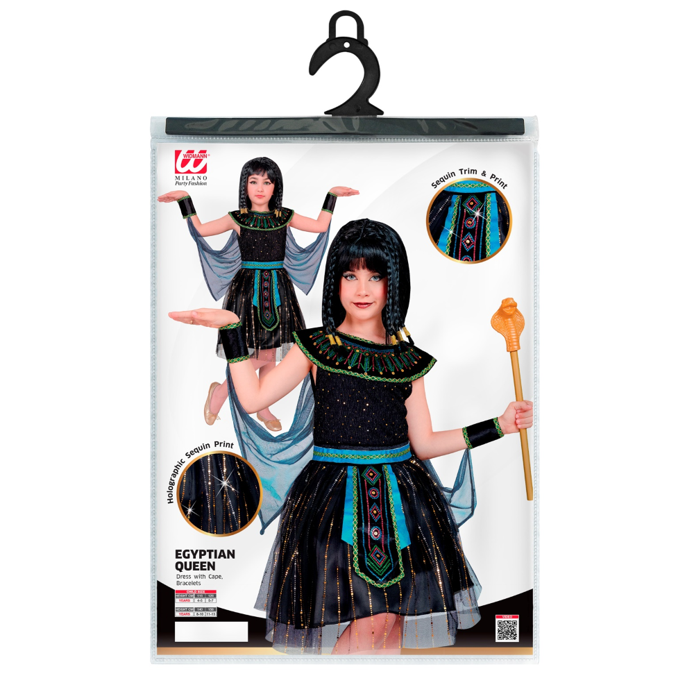 VESTITO CARNEVALE REGINA EGIZIANA COSTUME TRAVENSTIMENTO BAMBINA - 0838