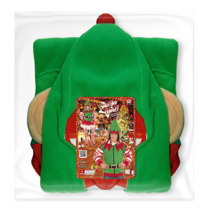 VESTITO CARNEVALE ELFO AIUTANTE DI BABBO NATALE FELPA COSTUME TRAVESTIMENTO ADULTO - 0703