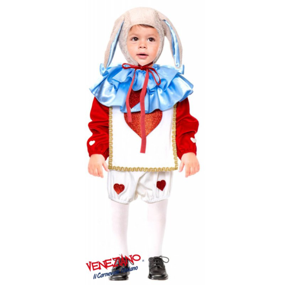 VESTITO CARNEVALE BIANCO CONIGLIETTO COSTUME TRAVESTIMENTO BAMBINO - 28091