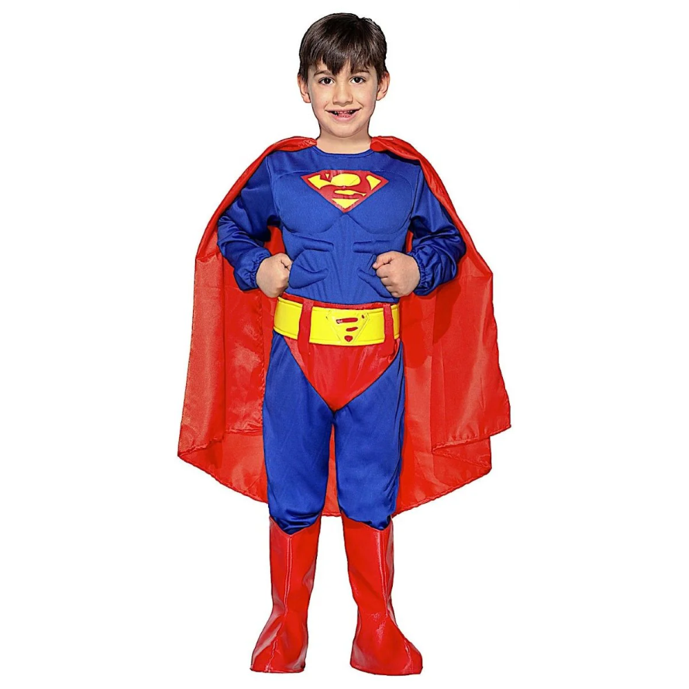 VESTITO CARNEVALE SUPER EROE SUPERMAN COSTUME TRAVESTIMENTO BAMBINO - 1114