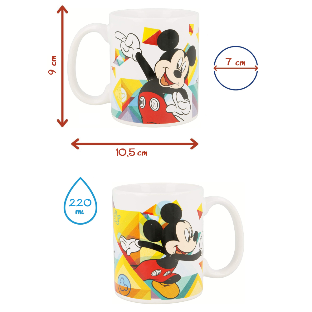 SET 3 PEZZI IN CERAMICA TOPOLINO DISNEY TAZZA CIOTOLA PIATTO STOVIGLIE PER BAMBINI IN CONFEZIONE - 78185