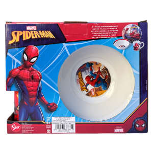 SET 3 PEZZI IN CERAMICA SPIDERMAN MARVEL TAZZA CIOTOLA PIATTO STOVIGLIE PER BAMBINI IN CONFEZIONE - 78375