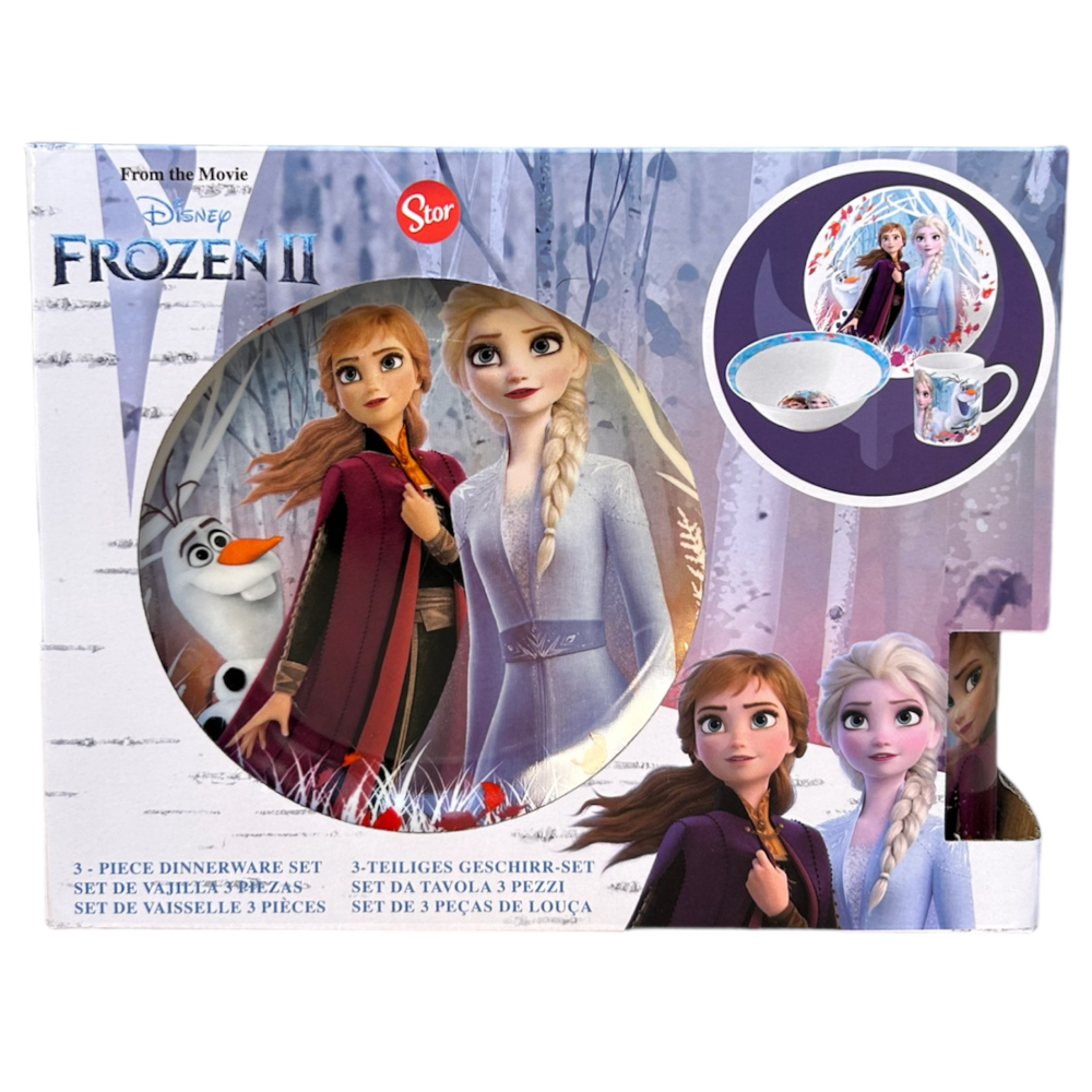 SET 3 PEZZI IN CERAMICA FROZEN DISNEY TAZZA CIOTOLA PIATTO STOVIGLIE PER BAMBINI IN CONFEZIONE - 80636