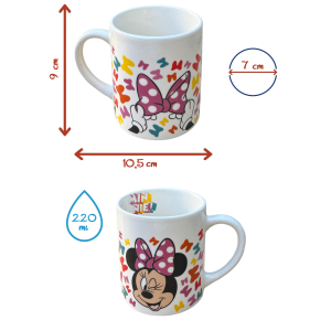 SET 3 PEZZI IN CERAMICA MINNIE DISNEY TAZZA CIOTOLA PIATTO STOVIGLIE PER BAMBINI IN CONFEZIONE - 88105