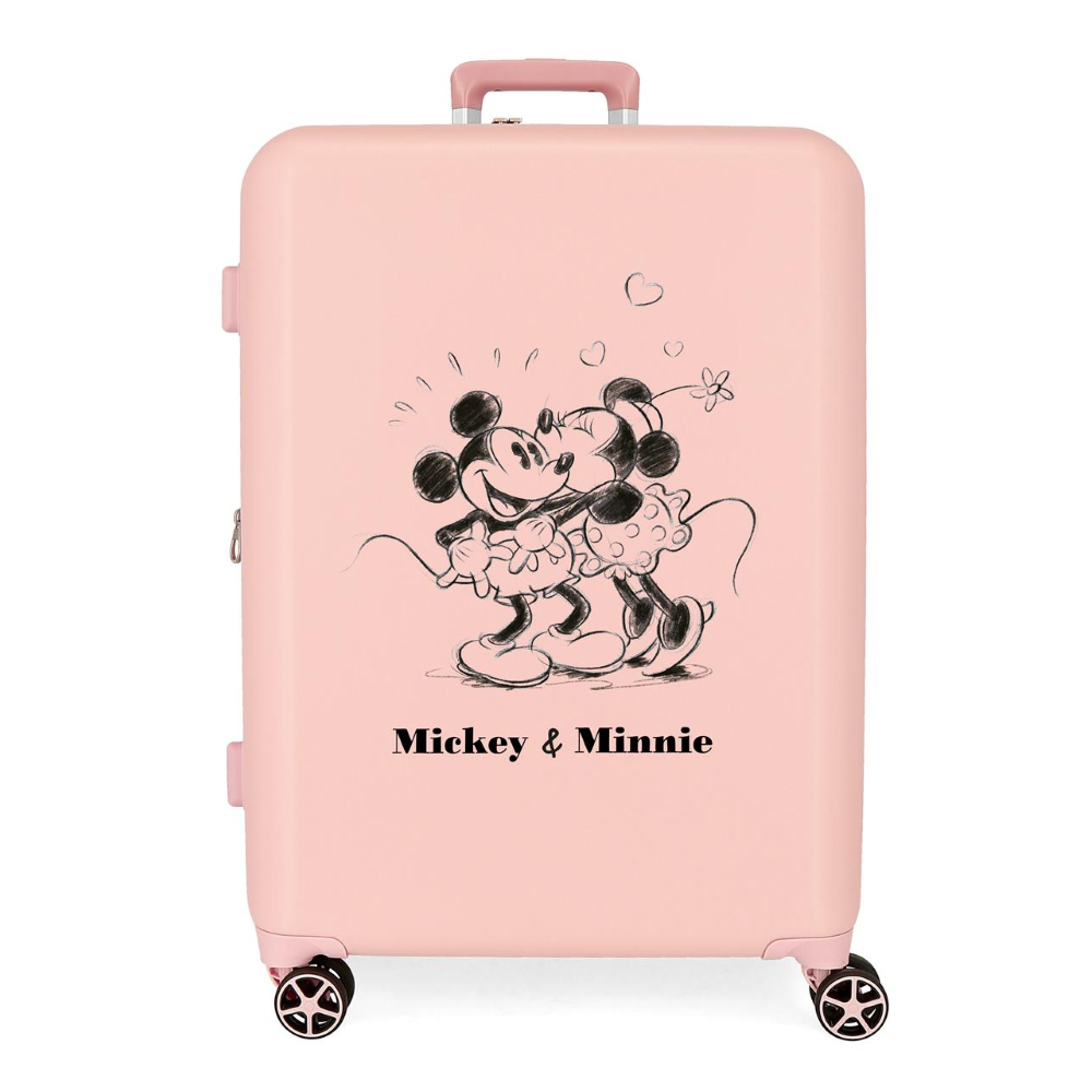 TROLLEY DA VIAGGIO MINNIE E TOPOLINO BACI DISNEY 70 CM VALIGIA DA STIVA IN ABS - 3739428