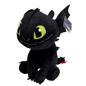 PELUCHE DRAGONS FURIA BUIA NERO DRAGO PUPAZZO DRAGON TRAINER CM. 50 - 2115ND