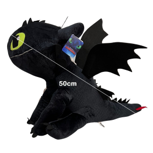 PELUCHE DRAGONS FURIA BUIA NERO DRAGO PUPAZZO DRAGON TRAINER CM. 50 - 2115ND