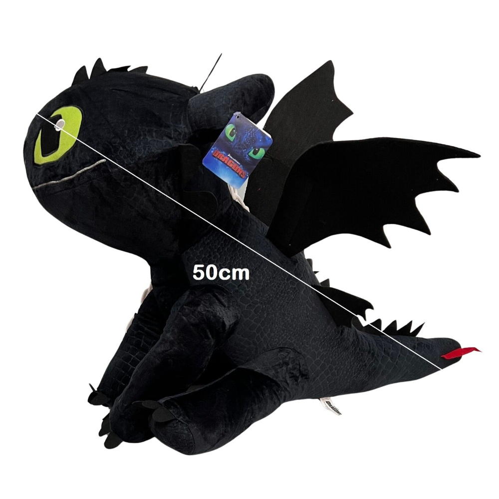 PELUCHE DRAGONS FURIA BUIA NERO DRAGO PUPAZZO DRAGON TRAINER CM. 50 - 2115ND
