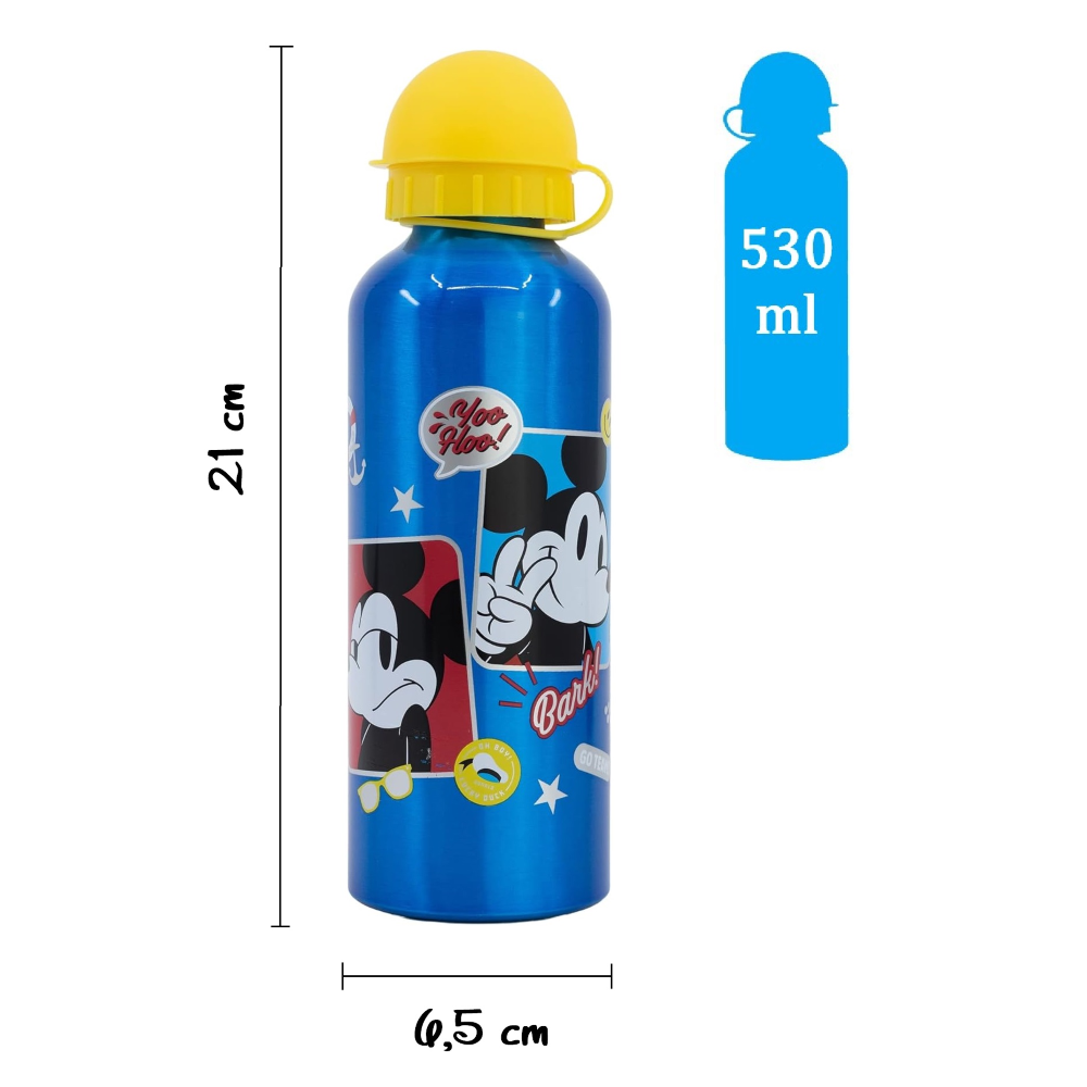 BORRACCIA IN ALLUMINIO TOPOLINO DISNEY CON BECCUCCIO E COPERCHIO 530 ML - 74360