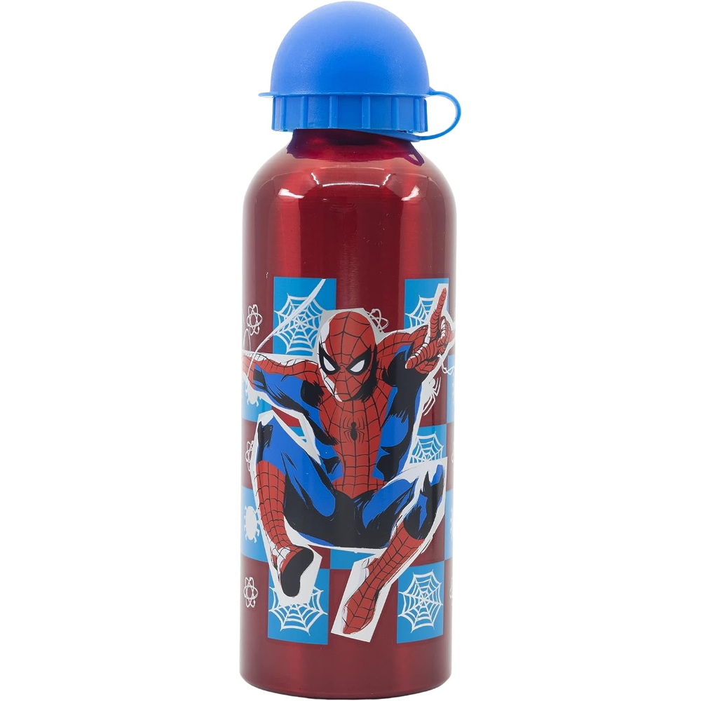BORRACCIA IN ALLUMINIO SPIDERMAN MARVEL CON BECCUCCIO E COPERCHIO 530 ML - 74760