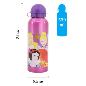 BORRACCIA IN ALLUMINIO PRINCIPESSE DISNEY CON BECCUCCIO E COPERCHIO 530 ML - 51260