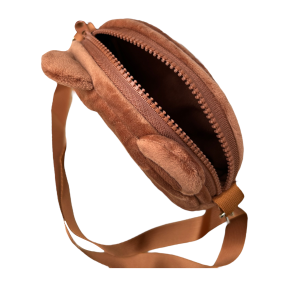BORSA PASSEGGIO IN PELUCHE ORSO CON TRACOLLA - BROWN