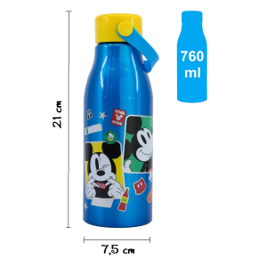 BORRACCIA IN ALLUMINIO TOPOLINO DISNEY TAPPO CON MANICO IN SILICONE 760 ML - 74361