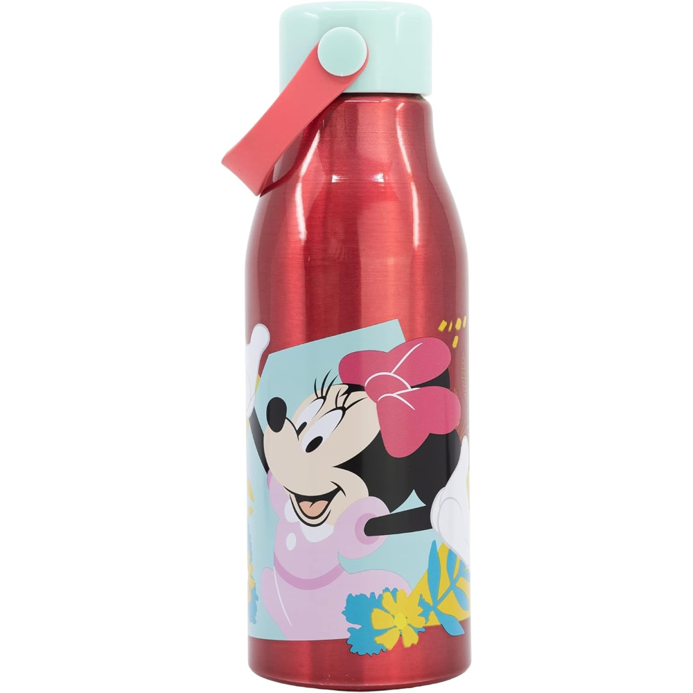 BORRACCIA IN ALLUMINIO MINNIE DISNEY TAPPO CON MANICO IN SILICONE 760 ML - 74461