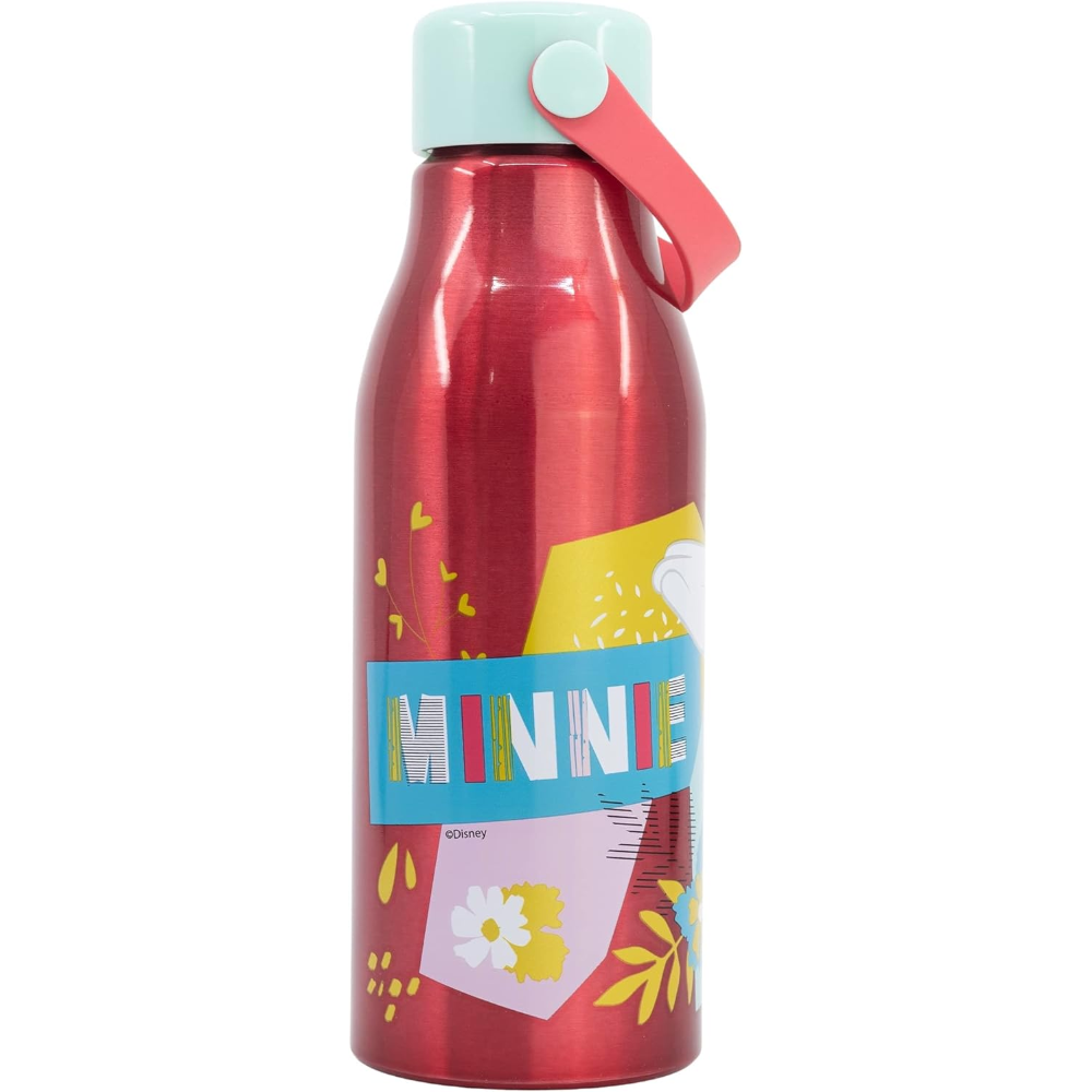BORRACCIA IN ALLUMINIO MINNIE DISNEY TAPPO CON MANICO IN SILICONE 760 ML - 74461