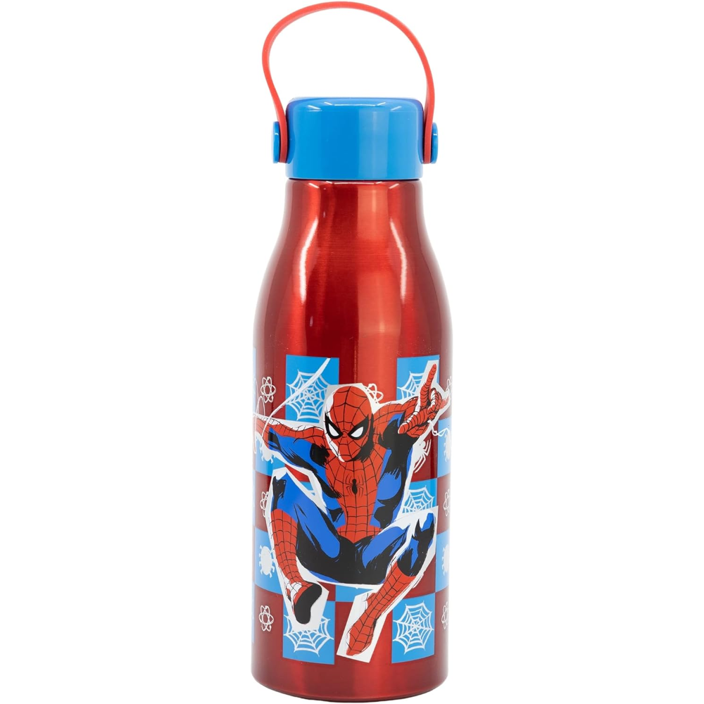 BORRACCIA IN ALLUMINIO SPIDERMAN MARVEL TAPPO CON MANICO IN SILICONE 760 ML - 74761