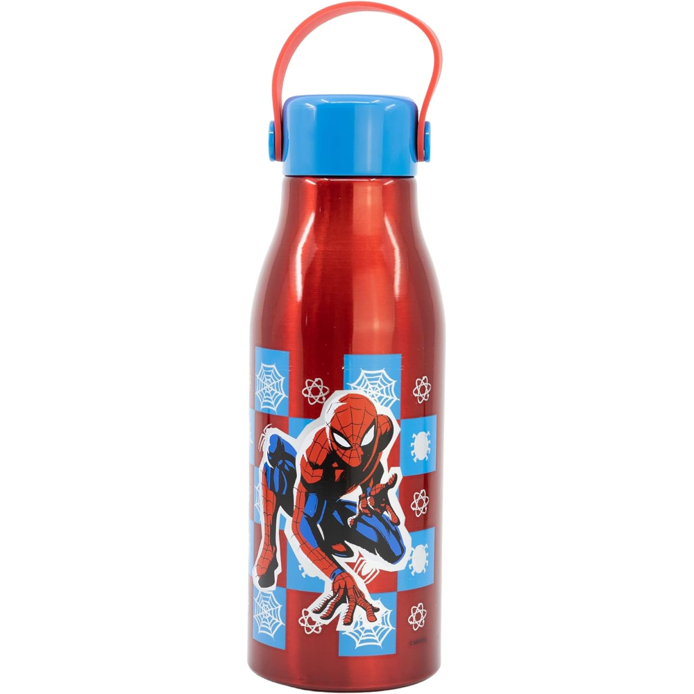 BORRACCIA IN ALLUMINIO SPIDERMAN MARVEL TAPPO CON MANICO IN SILICONE 760 ML - 74761