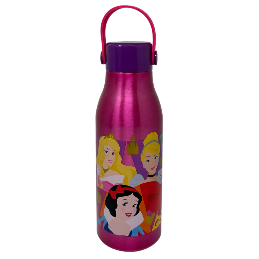 BORRACCIA IN ALLUMINIO PRINCIPESSE DISNEY TAPPO CON MANICO IN SILICONE 760 ML - 51261