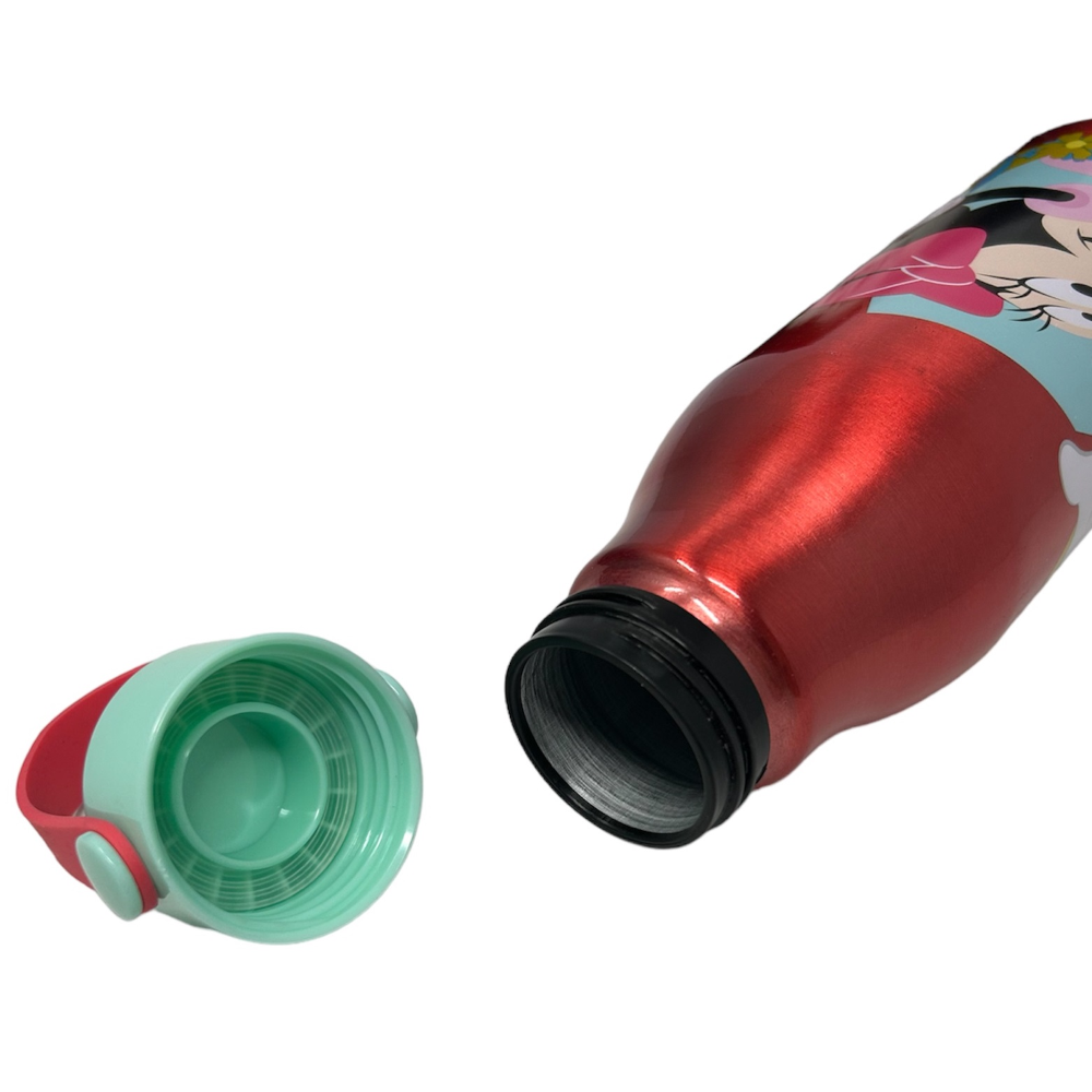 BORRACCIA IN ALLUMINIO MINNIE DISNEY TAPPO CON MANICO IN SILICONE 760 ML - 74461