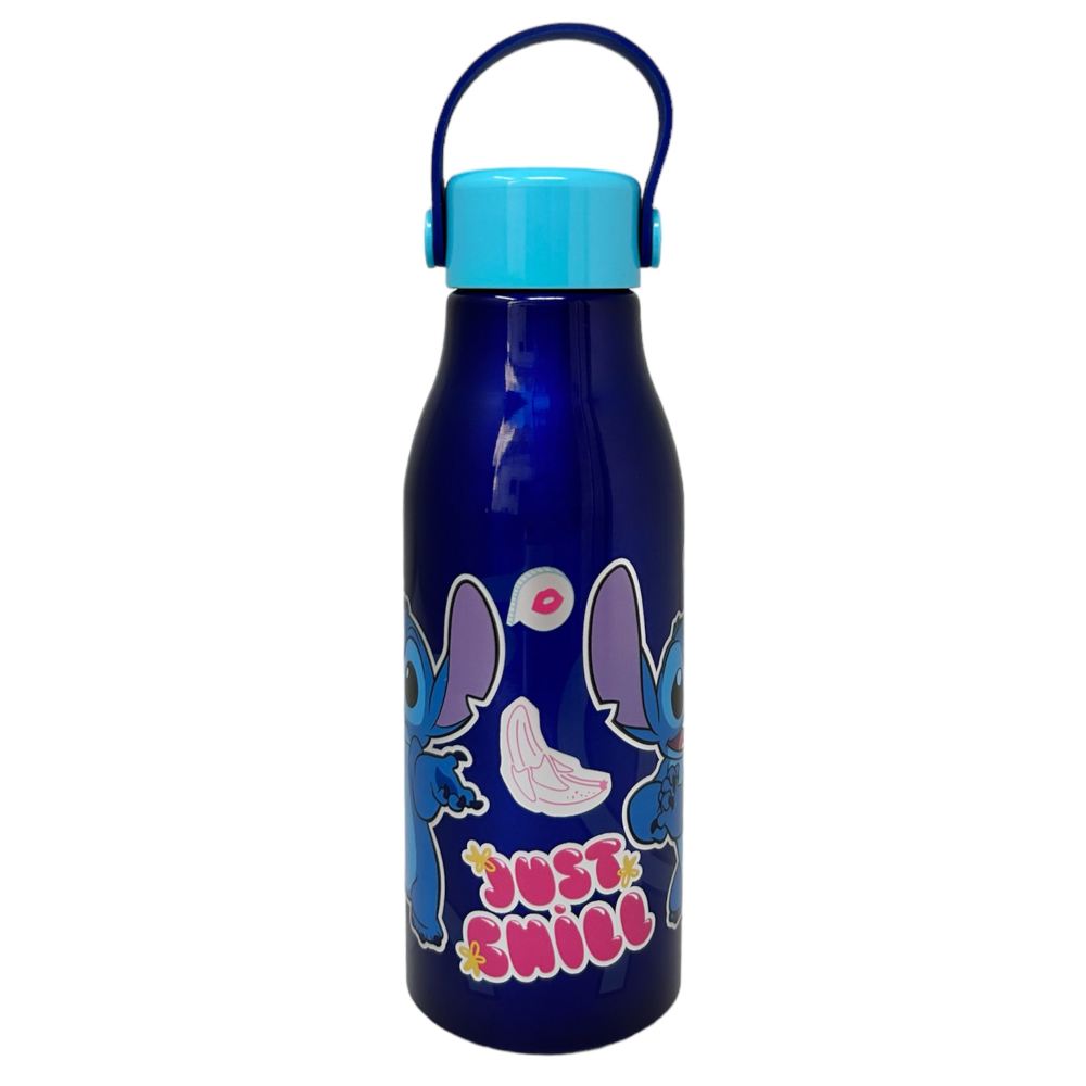 BORRACCIA IN ALLUMINIO STITCH DISNEY TAPPO CON MANICO IN SILICONE 760 ML - 75061