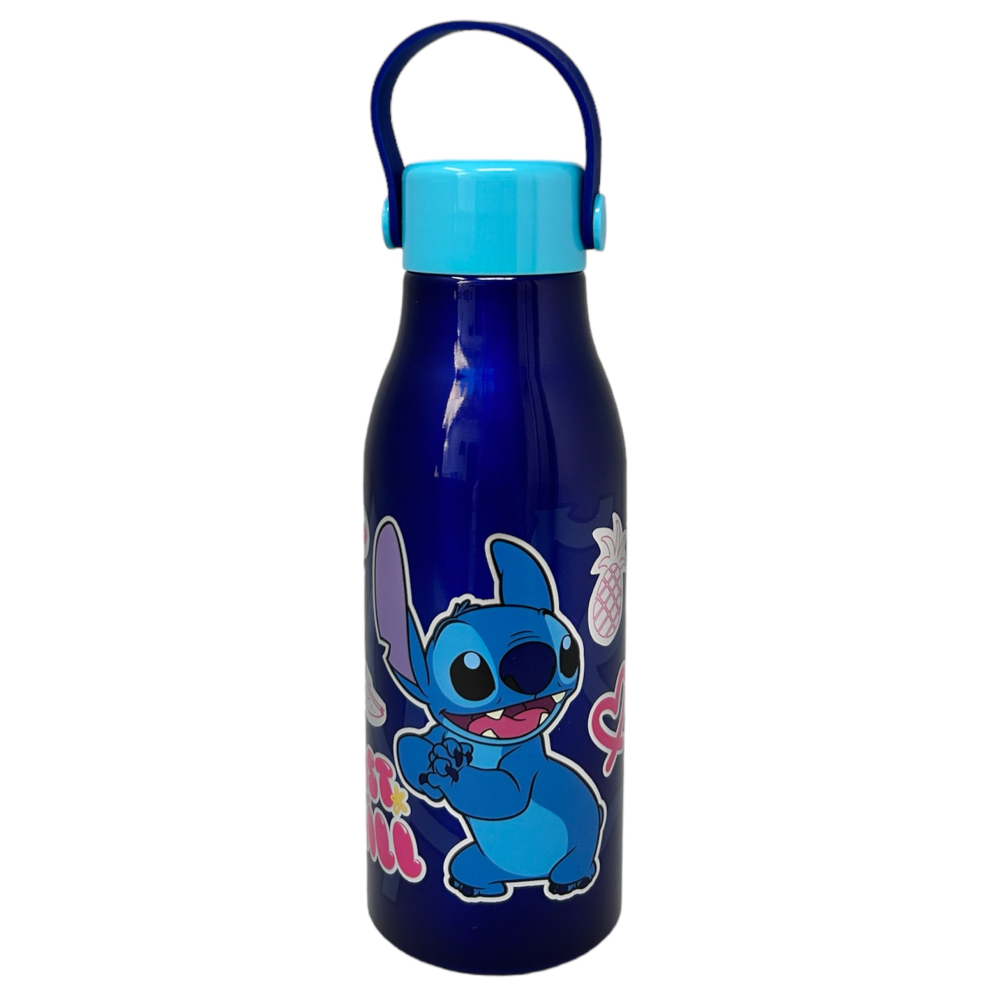 BORRACCIA IN ALLUMINIO STITCH DISNEY TAPPO CON MANICO IN SILICONE 760 ML - 75061