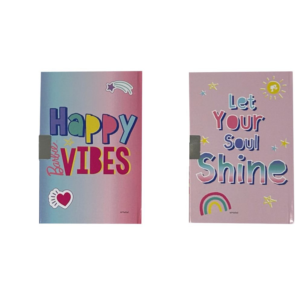 SET 2 DIARI SEGRETI CON LUCCHETTO BARBIE MATTEL+ 2 PENNE GEL IN CONFEZIONE REGALO - BR0754