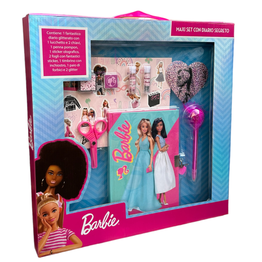 MAXI SET DIARIO SEGRETO CON ACCESSORI BARBIE MATTEL IN CONFEZIONE REGALO - BR0827