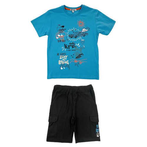 COMPLETO T-SHIRT E SHORT YOURS BAMBINO 100% COTONE - BY818