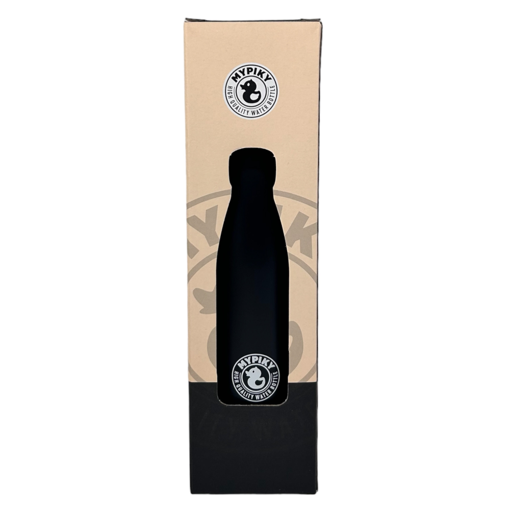 Bottiglia in Acciaio Inox 18/10 Thermos Doppia Parete - Beccuccio Stile Pet  500 Ml. nero opaco - MP01NR