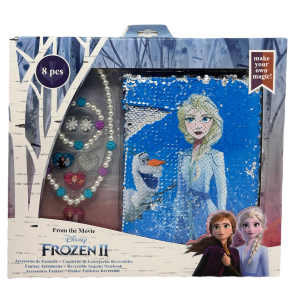 DIARIO PAILLETTES FROZEN II ELSA ANNA DISNEY + ACCESSORI IN CONFEZIONE REGALO  - WD20565