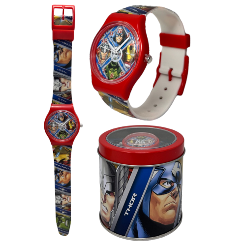 OROLOGIO AVENGERS MARVEL DA POLSO ANALOGICO IN SCATOLA DI LATTA - MV16051