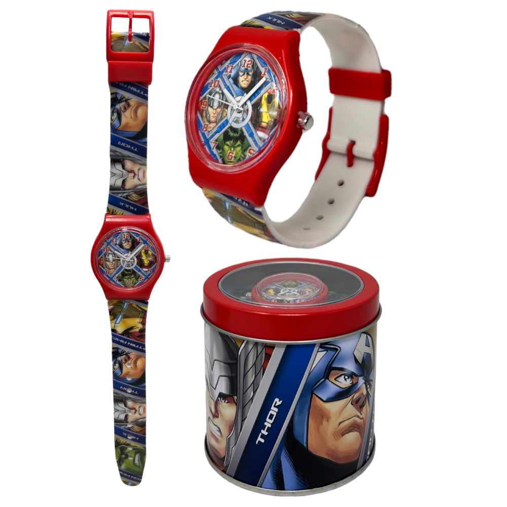 OROLOGIO AVENGERS MARVEL DA POLSO ANALOGICO IN SCATOLA DI LATTA - MV16051