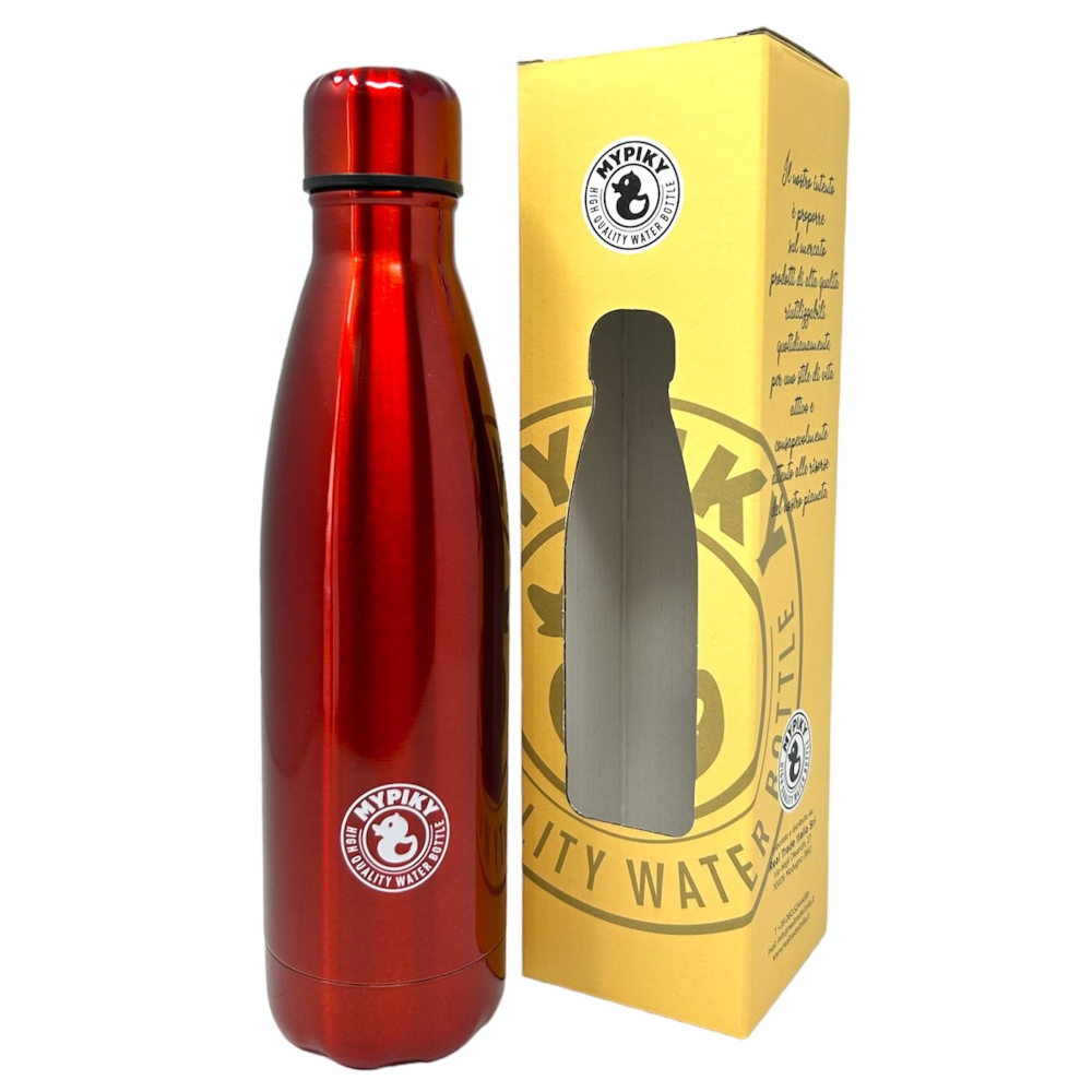 Bottiglia in Acciaio Inox 18/10 Thermos Doppia Parete - Beccuccio Stile Pet Colorata 500 Ml. - MPAS01/6
