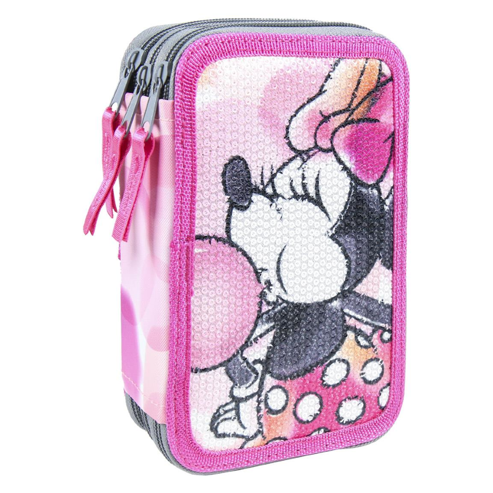 ASTUCCIO SCUOLA MINNIE MOUSE DISNEY MULTISCOMPARTO 3 ZIP PORTACOLORI GIOTTO - 3062
