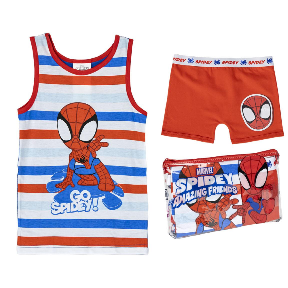 SET INTIMO SPIDEY MARVEL CANOTTA BOXER IN COTONE CON POCHETTE - 2066