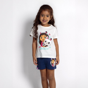 COMPLETO ESTIVO GABBY'S DOLLHOUSE SHORT+ T-SHIRT BAMBINO 100% COTONE - 2045
