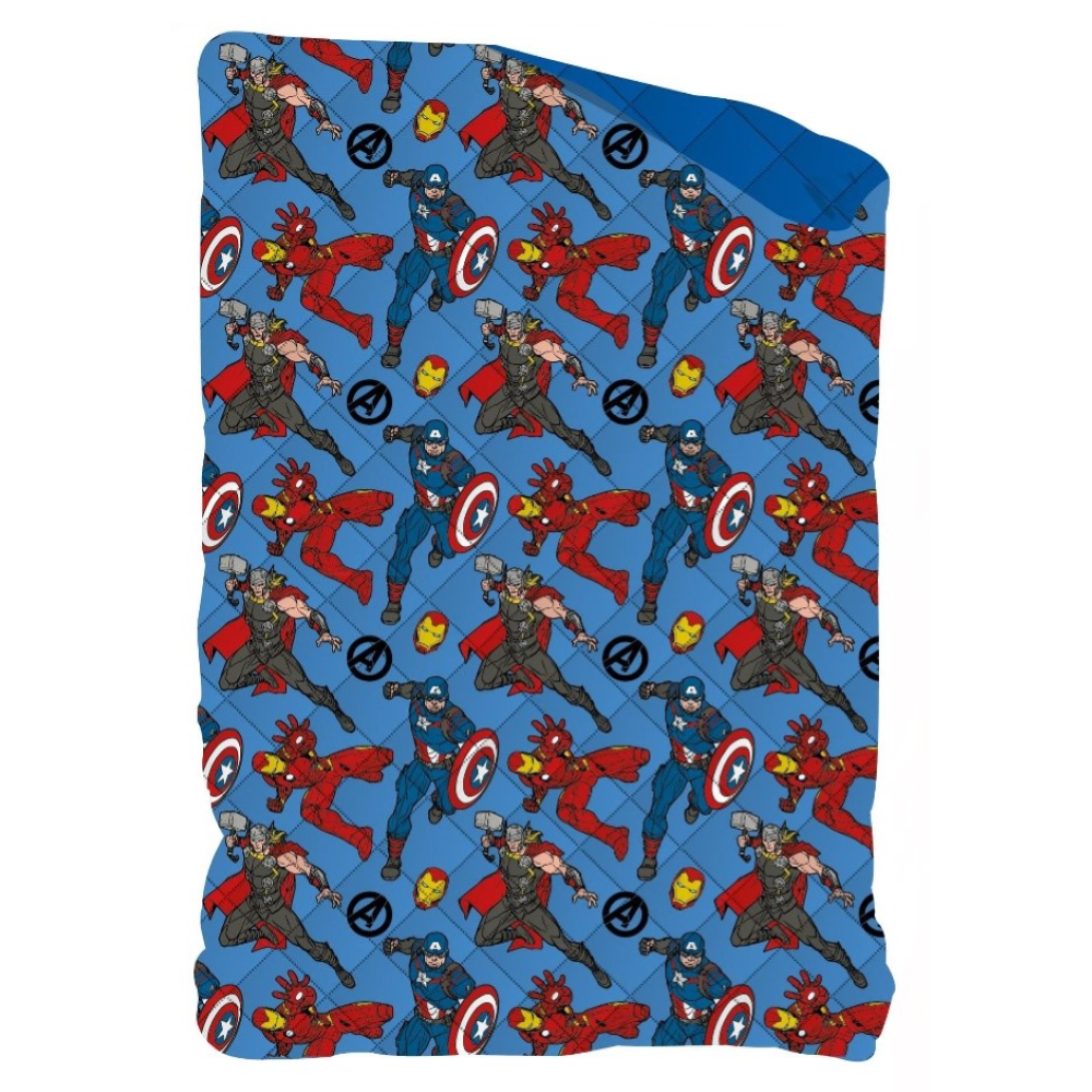TRAPUNTINO AVENGERS MARVEL COPERTA COPRILETTO TRAPUNTATO 100 GSM LETTO SINGOLO 170X250 CM - AVE-1366