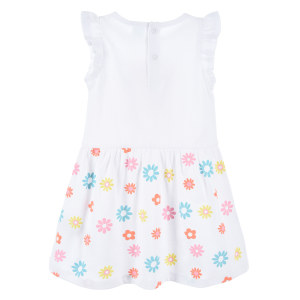 SCAMICIATA MINNIE DISNEY ABITO VESTITO 100% COTONE BAMBINA - EX0007BIANCO