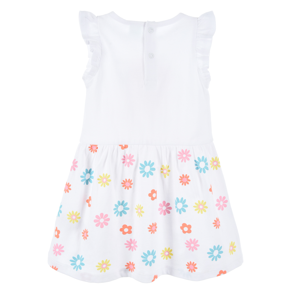 SCAMICIATA MINNIE DISNEY ABITO VESTITO 100% COTONE BAMBINA - EX0007BIANCO