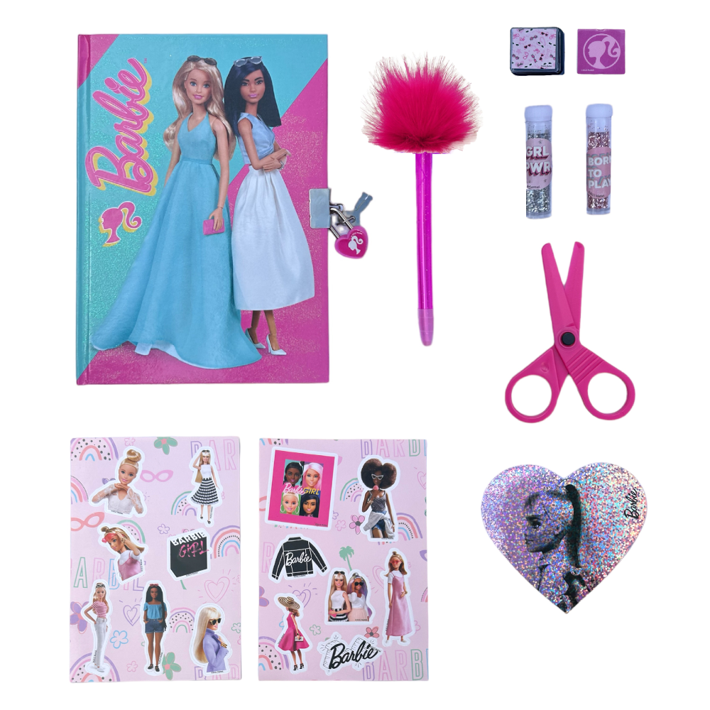 MAXI SET DIARIO SEGRETO CON ACCESSORI BARBIE MATTEL IN CONFEZIONE REGALO - BR0827