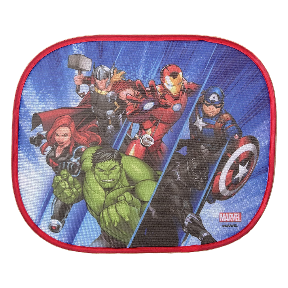 TENDINE PARASOLE LATERALI AVENGERS MARVEL COPPIA DI TENDINE PER AUTO 44 X 35 CM PROTEZIONE RAGGI UV - 35780