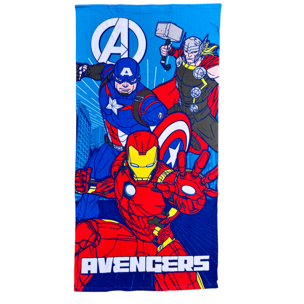 TELO MARE AVENGERS MARVEL ASCIUGAMANO PER BAMBINI IN MICROFIBRA CM 140X70 - AVE1402