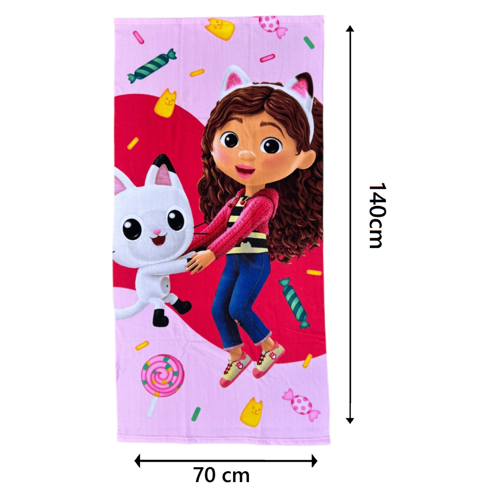 TELO MARE GABBY'S DOLLHOUSE ASCIUGAMANO PER BAMBINI IN MICROFIBRA CM 140X70 - GABBY1440