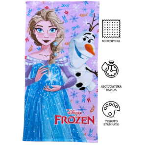 TELO MARE FROZEN DISNEY ASCIUGAMANO PER BAMBINI IN MICROFIBRA CM 140X70 - FRO24-3609