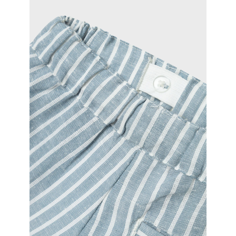 BERMUDA IN MISTO LINO CON VITA REGOLABOILE PANTALONCINI BAMBINO - 13229476CELESTE