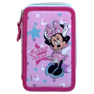 ASTUCCIO SCUOLA 3D MINNIE DISNEY MULTISCOMPARTO 3 ZIP PORTACOLORI PENNARELLI GIOTTO - MIN0972